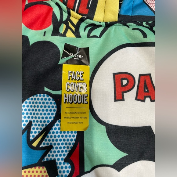 Pop art/comics face cover hoodie-NWT - Picture 3 of 7